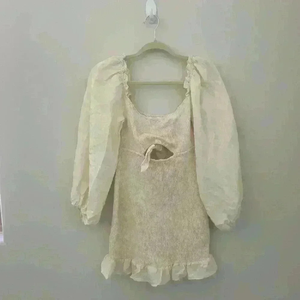 Mable smocked mini dress with cut out detail fairycore romantic cottagecore